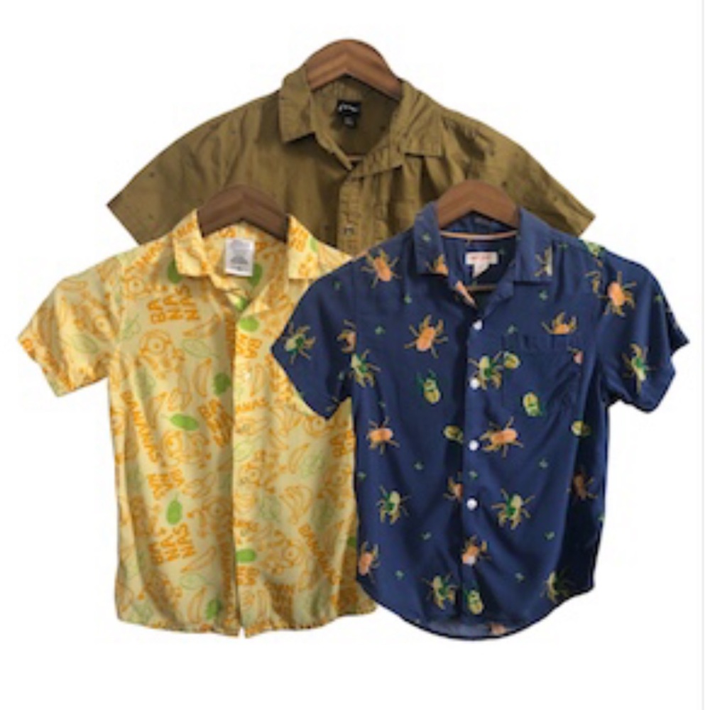 Lot of 3 Short-Sleeve Button-Up Shirts Minions, Bugs, Video Game Print Target